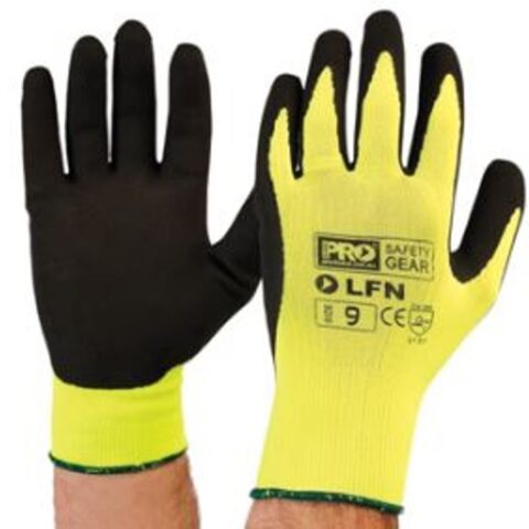 Hi Vis Latex Foam Glove