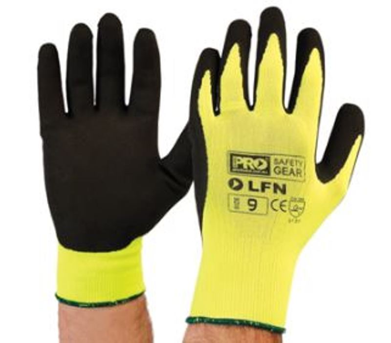Hi Vis Latex Foam Glove